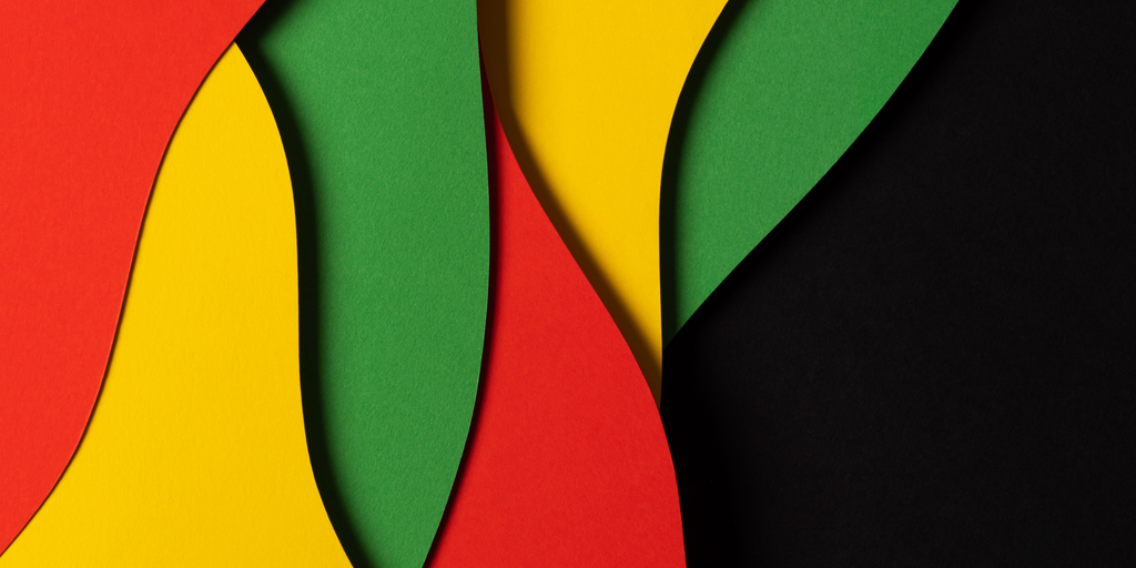 Black History Month Flag - Abstract geometric black, red, yellow and green