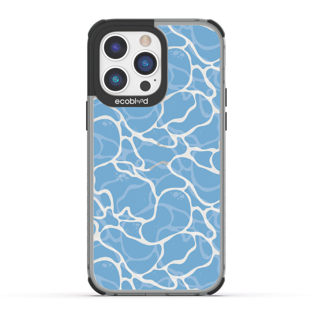 Crystal Clear - Black Eco-Friendly iPhone 14 Pro Case With Water Ripples On A Clear Back