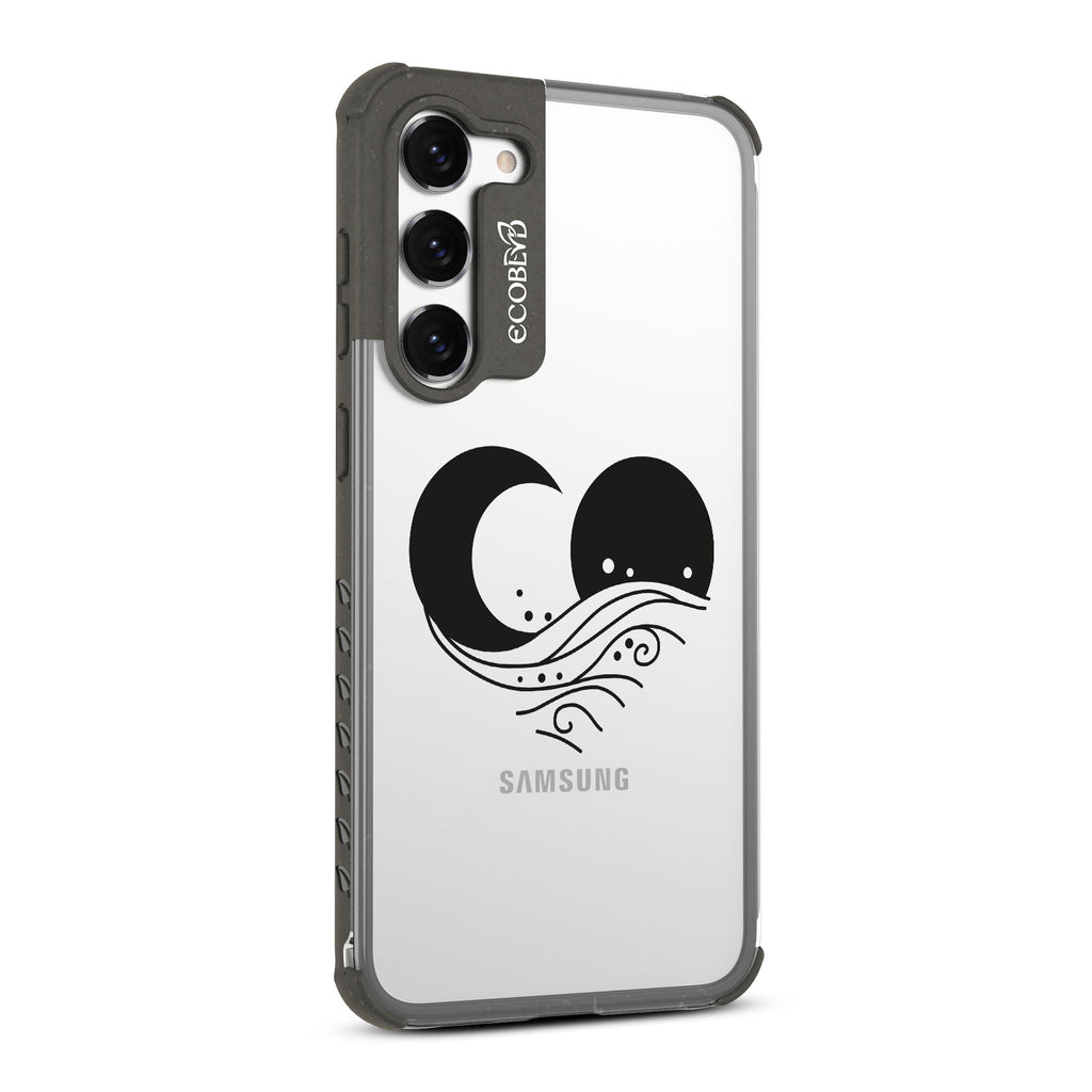 Eternal Wave - Left-side View Of Black & Clear Eco-Friendly Galaxy S23 Case