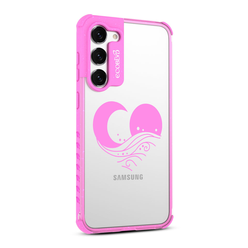 Eternal Wave - Left-side View Of Pink & Clear Eco-Friendly Galaxy S23 Plus Case