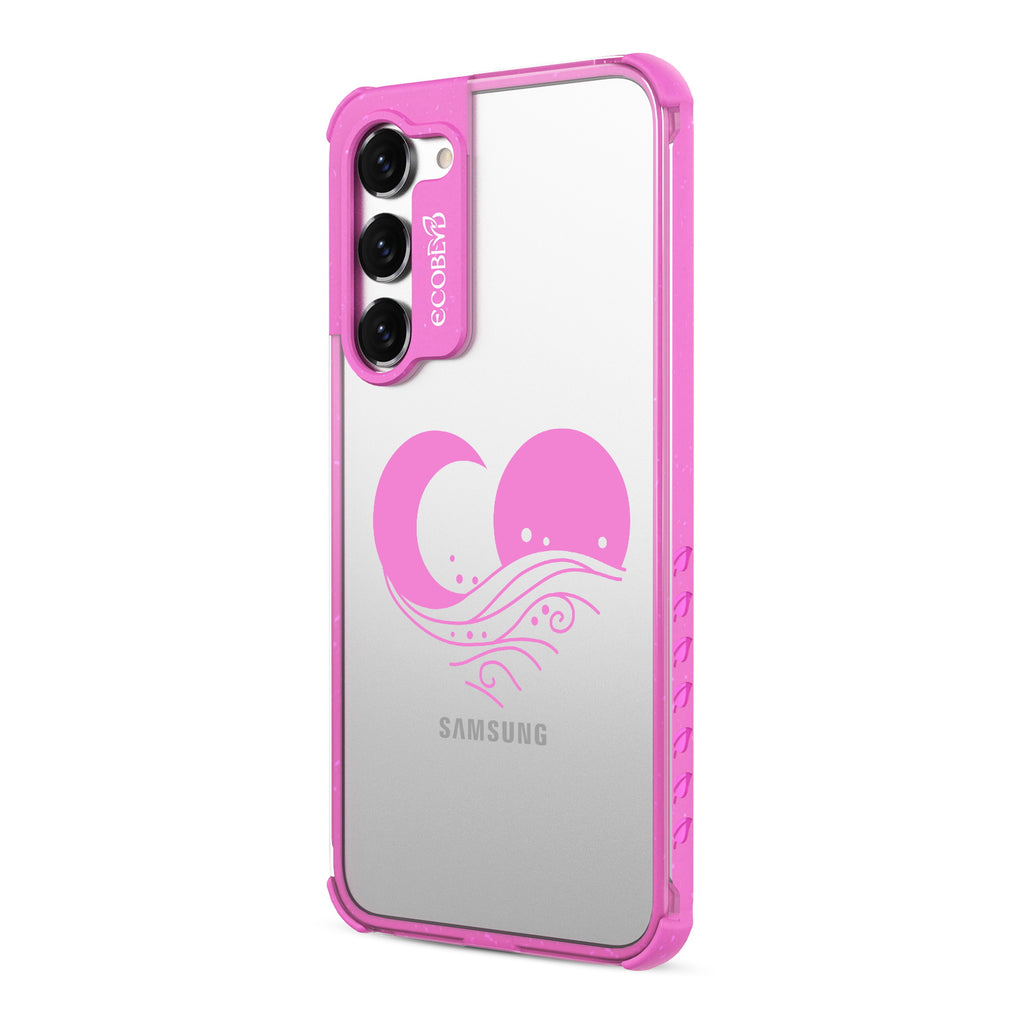 Eternal Wave - Right-side View Of Pink & Clear Eco-Friendly Galaxy S23 Case