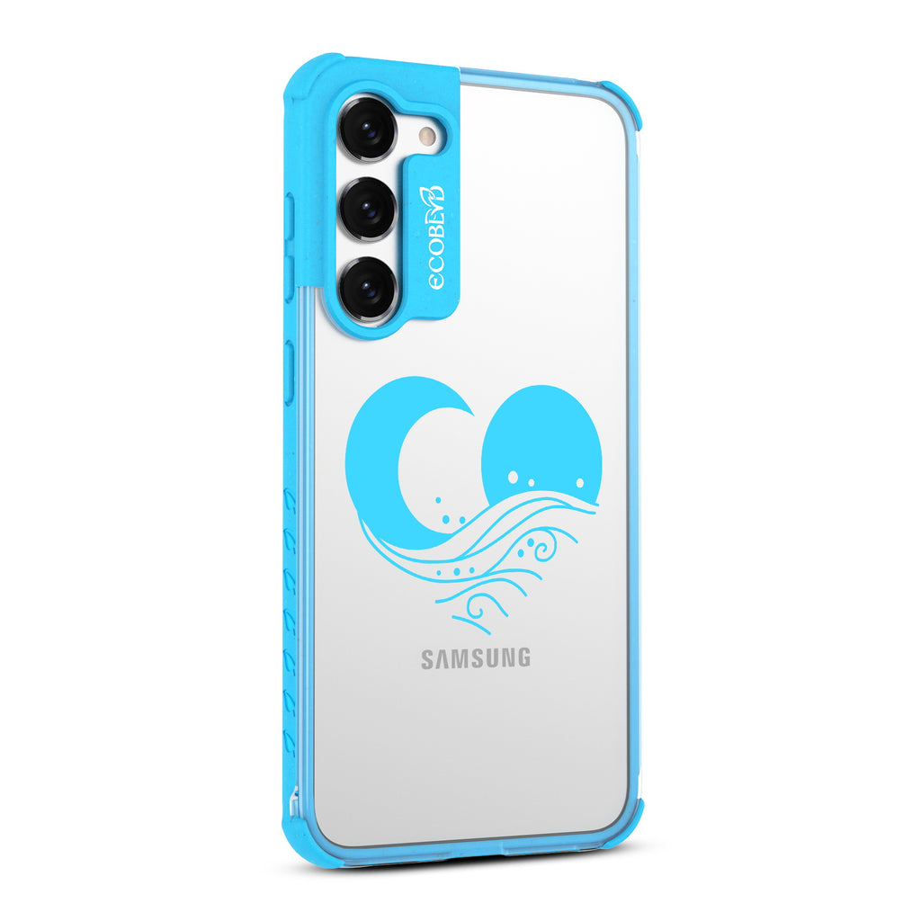 Eternal Wave - Left-side View Of Blue & Clear Eco-Friendly Galaxy S23 Case