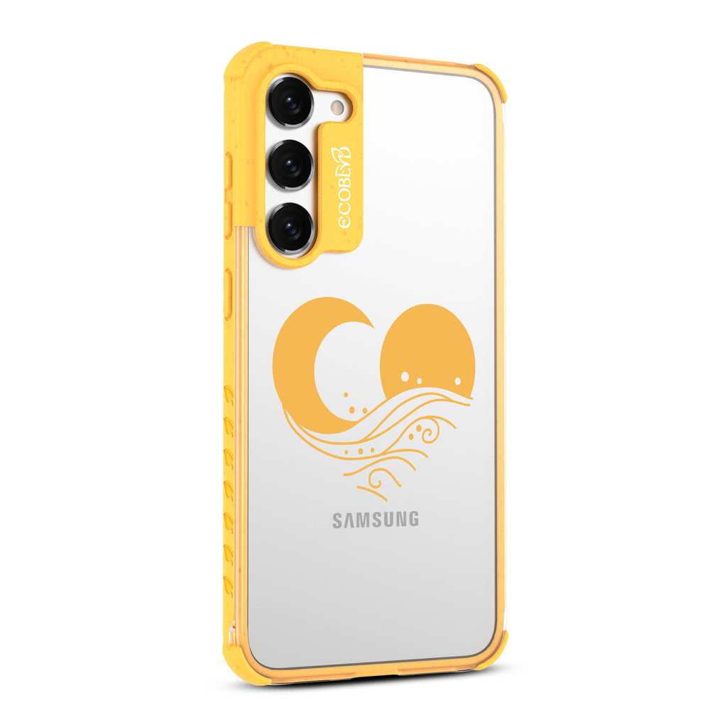 Eternal Wave - Left-side View Of Yellow & Clear Eco-Friendly Galaxy S23 Case