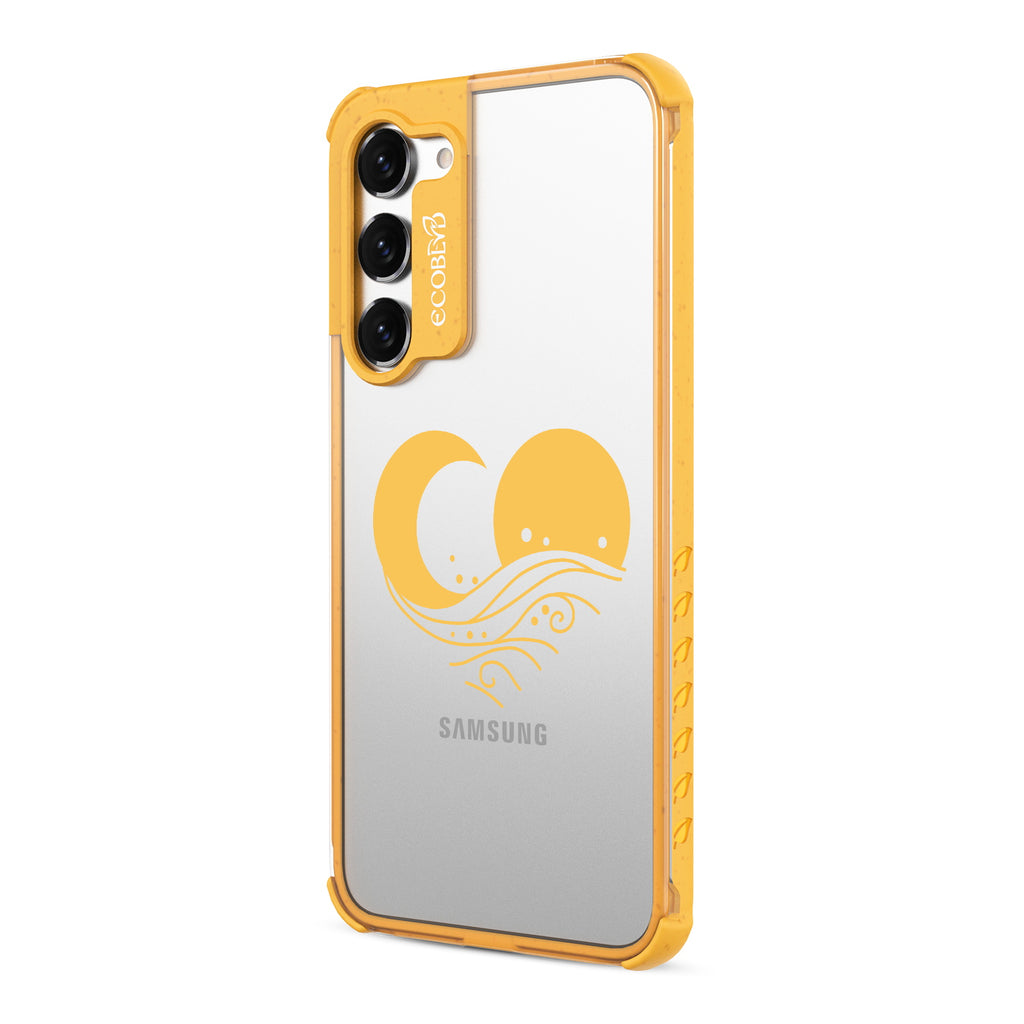 Eternal Wave - Right-side View Of Yellow & Clear Eco-Friendly Galaxy S23 Case