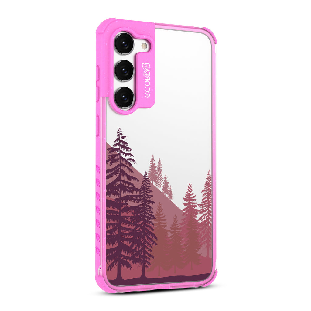 Forest - Left-side View Of Pink & Clear Eco-Friendly Galaxy S23 Plus Case