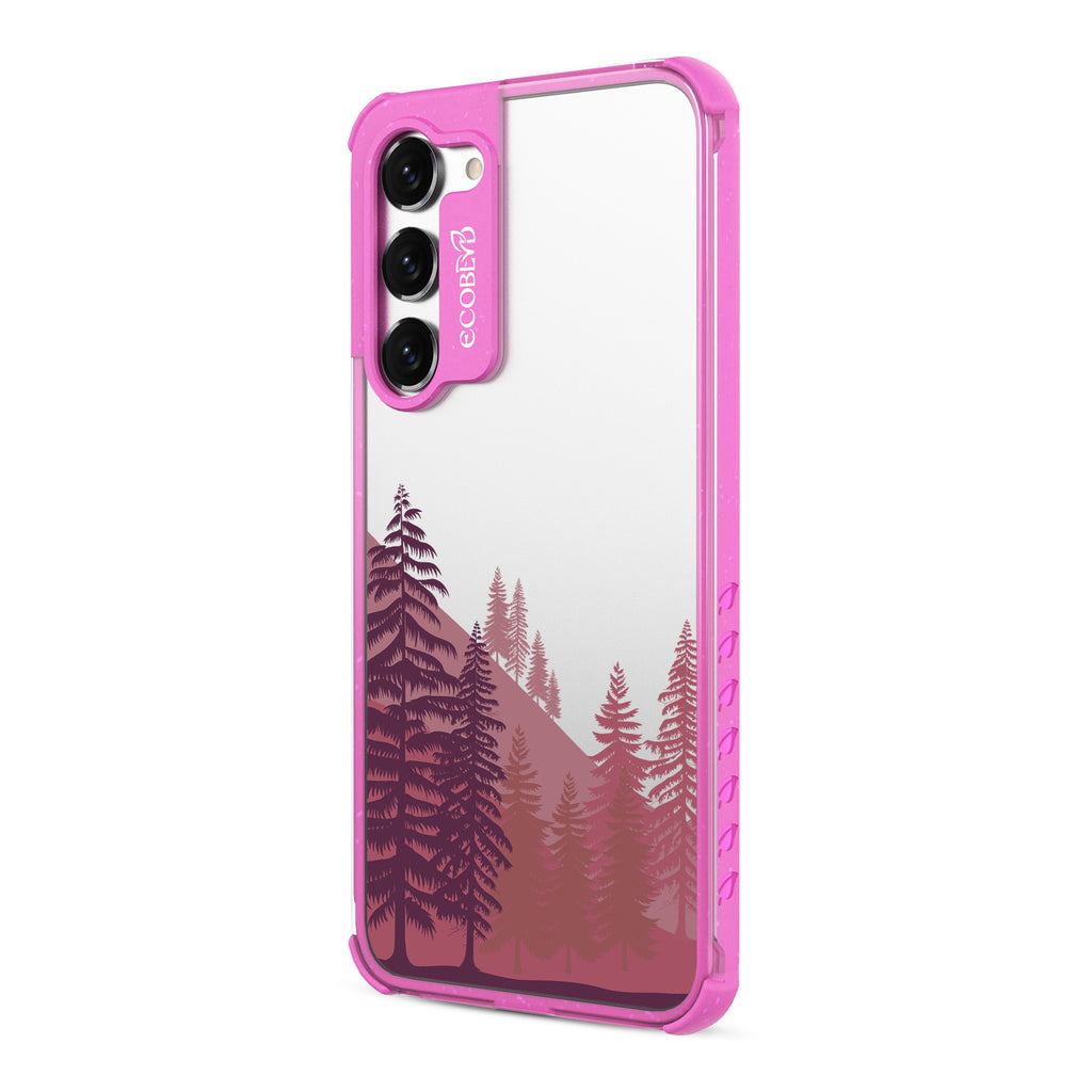 Forest - Right-side View Of Pink & Clear Eco-Friendly Galaxy S23 Plus Case