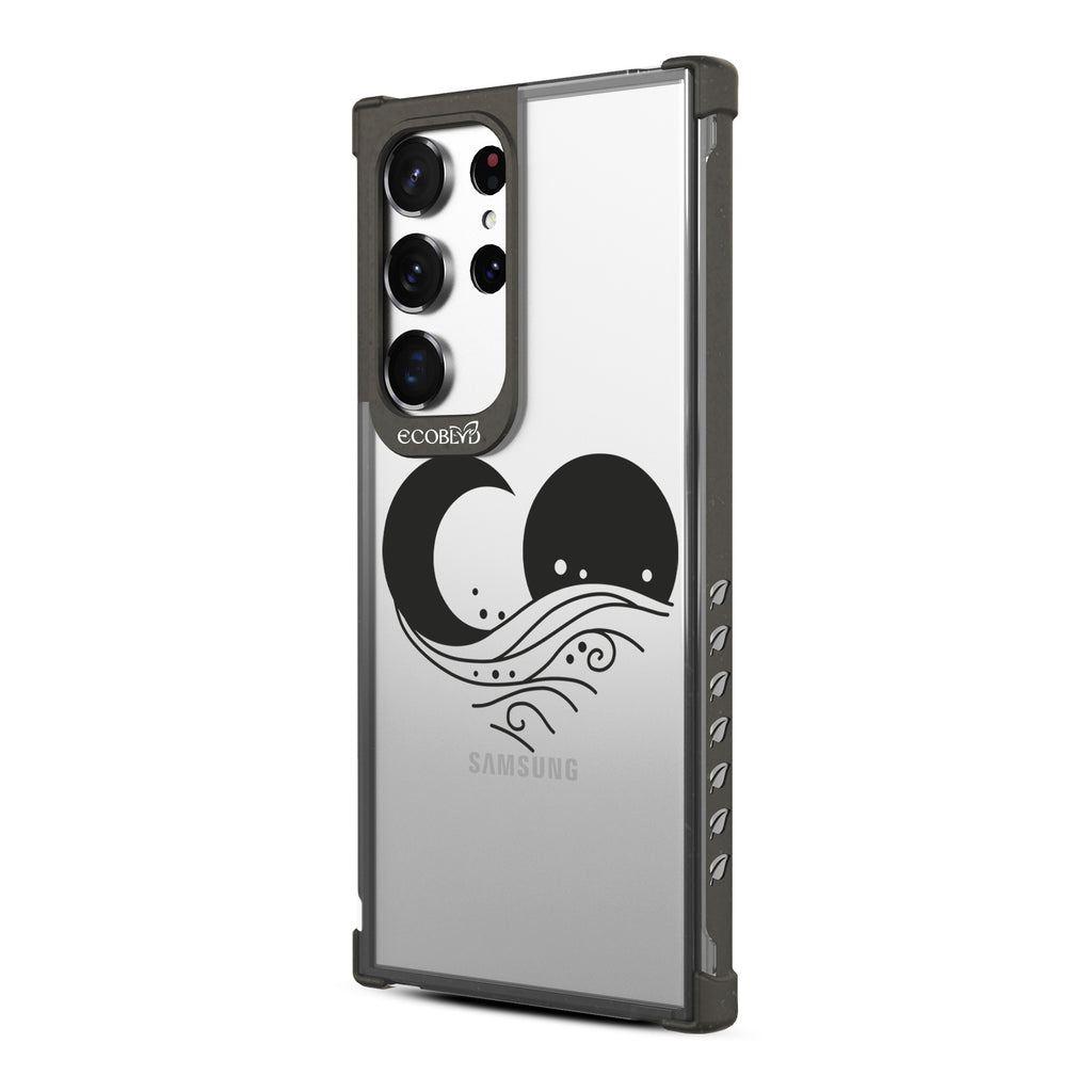 Eternal Wave - Right-side View Of Black & Clear Eco-Friendly Galaxy S23 Ultra Case