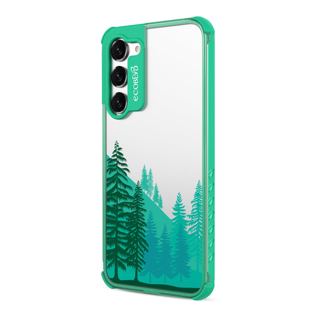 Forest - Right-side View Of Green & Clear Eco-Friendly Galaxy S23 Case