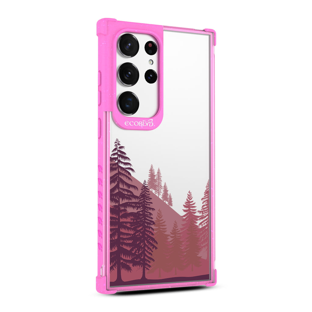 Forest - Left-side View Of Pink & Clear Eco-Friendly Galaxy S23 Ultra Case
