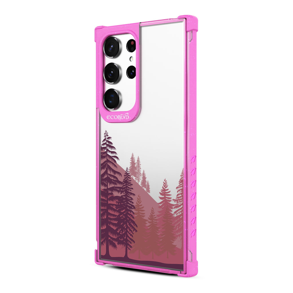 Forest - Right-side View Of Pink & Clear Eco-Friendly Galaxy S23 Ultra Case