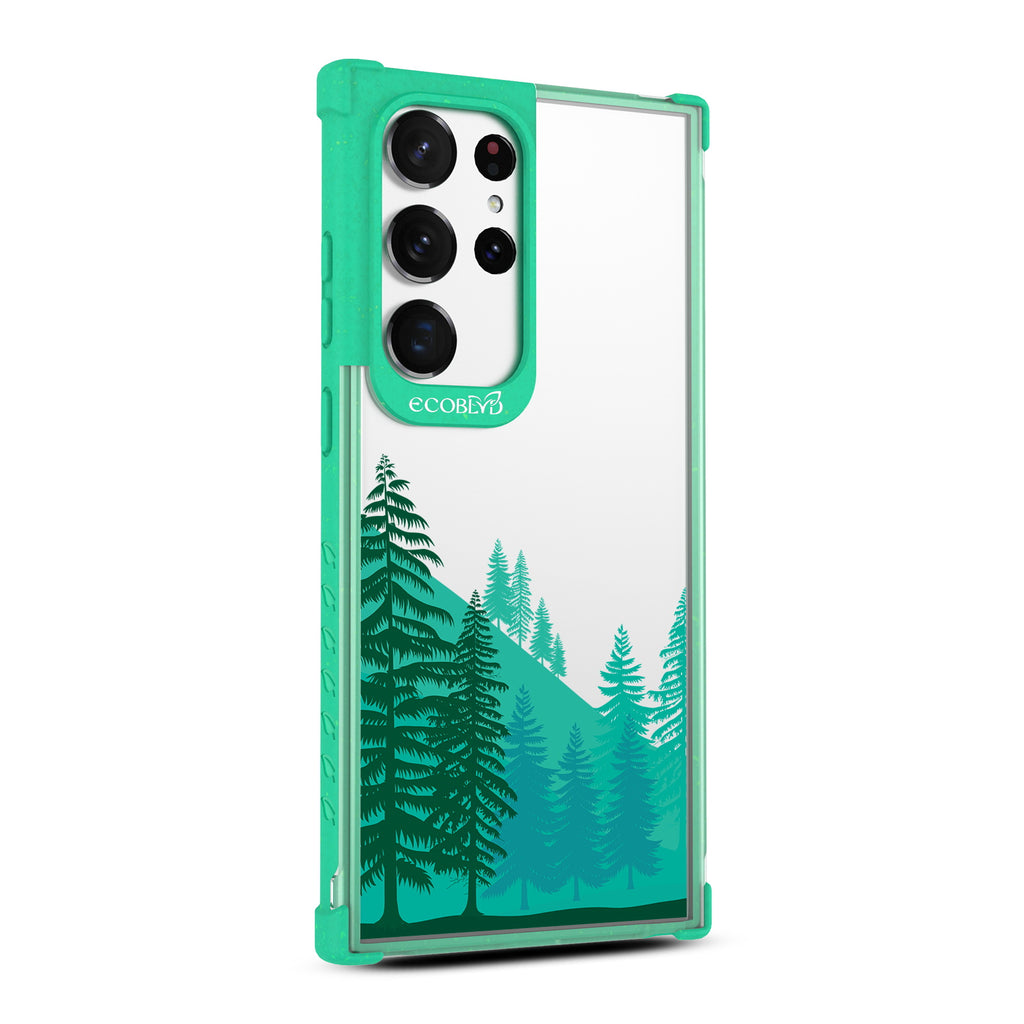 Forest - Left-side View Of Green & Clear Eco-Friendly Galaxy S23 Ultra Case