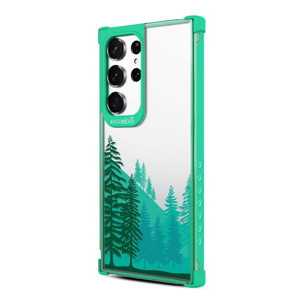 Forest - Right-side View Of Green & Clear Eco-Friendly Galaxy S23 Ultra Case