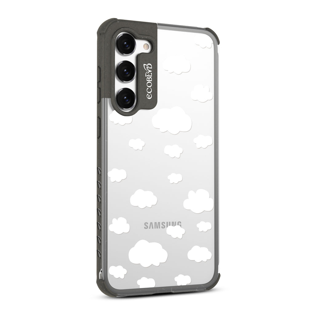 Clouds - Left-side View Of Black & Clear Eco-Friendly Galaxy S23 Case