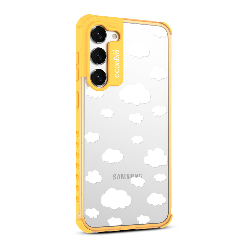 Clouds - Left-side View Of Yellow & Clear Eco-Friendly Galaxy S23 Case