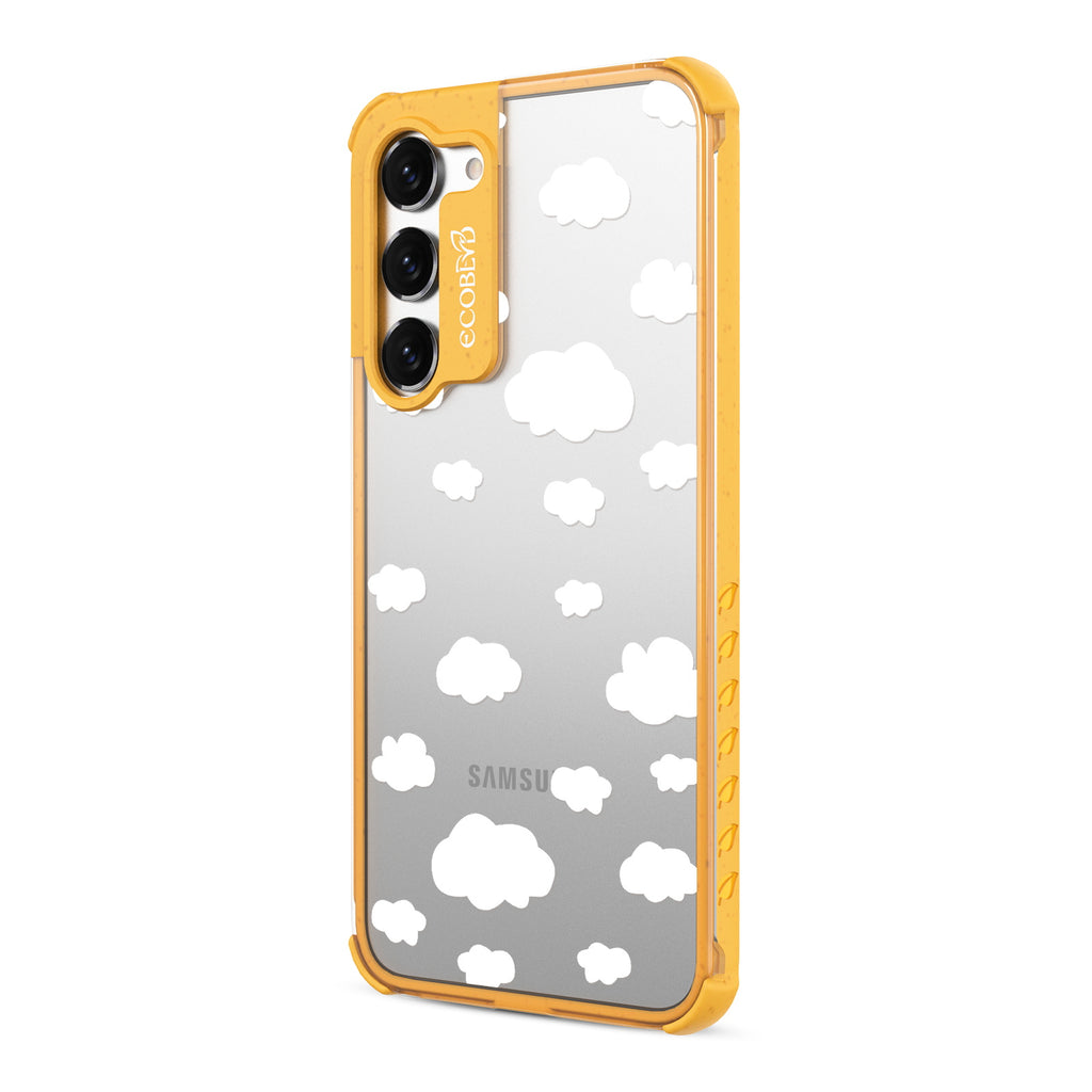 Clouds - Right-side View Of Yellow & Clear Eco-Friendly Galaxy S23 Case