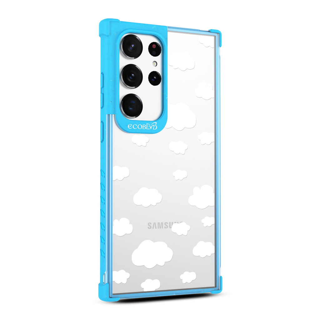 Clouds - Left-side View Of Blue & Clear Eco-Friendly Galaxy S23 Ultra Case