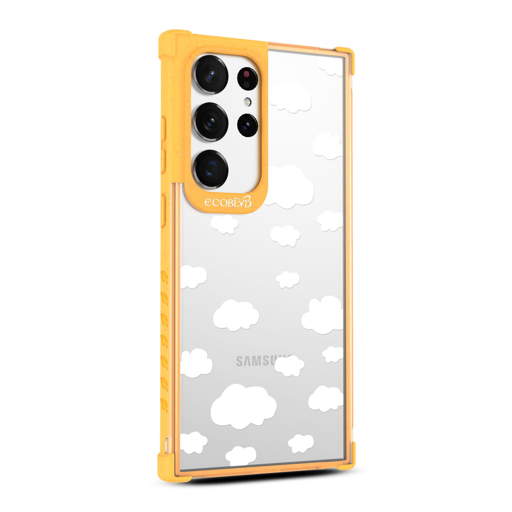 Clouds - Left-side View Of Yellow & Clear Eco-Friendly Galaxy S23 Ultra Case