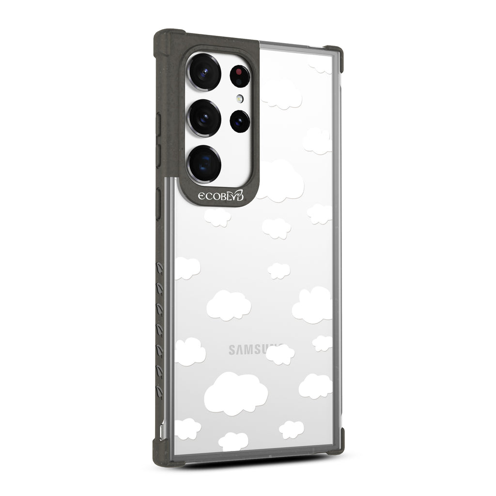 Clouds - Left-side View Of Black & Clear Eco-Friendly Galaxy S23 Ultra Case