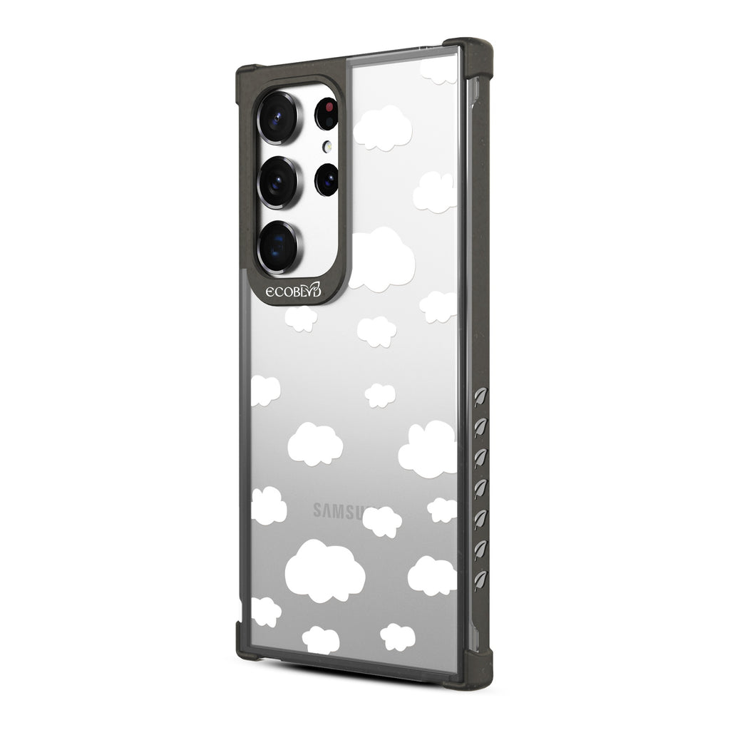 Clouds - Right-side View Of Black & Clear Eco-Friendly Galaxy S23 Ultra Case