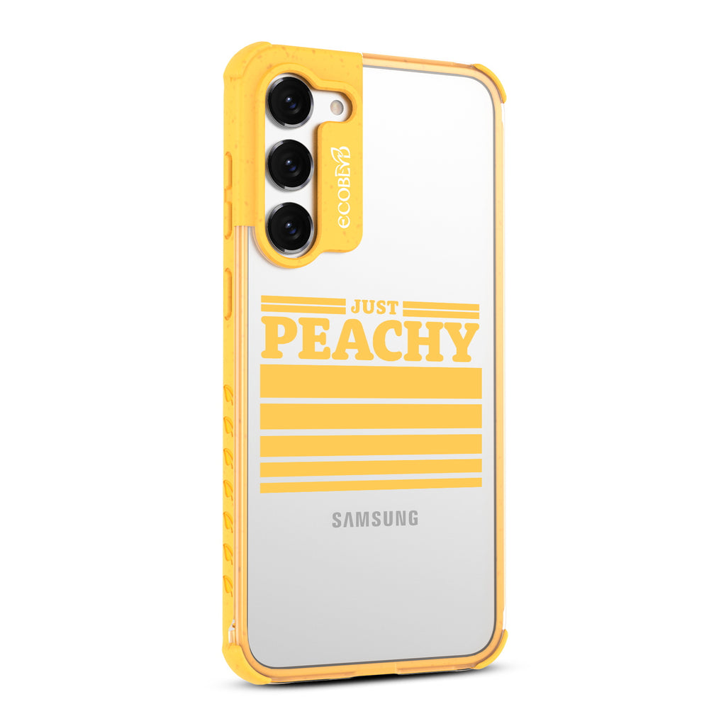 Just Peachy - Left-side View Of Yellow & Clear Eco-Friendly Galaxy S23 Case