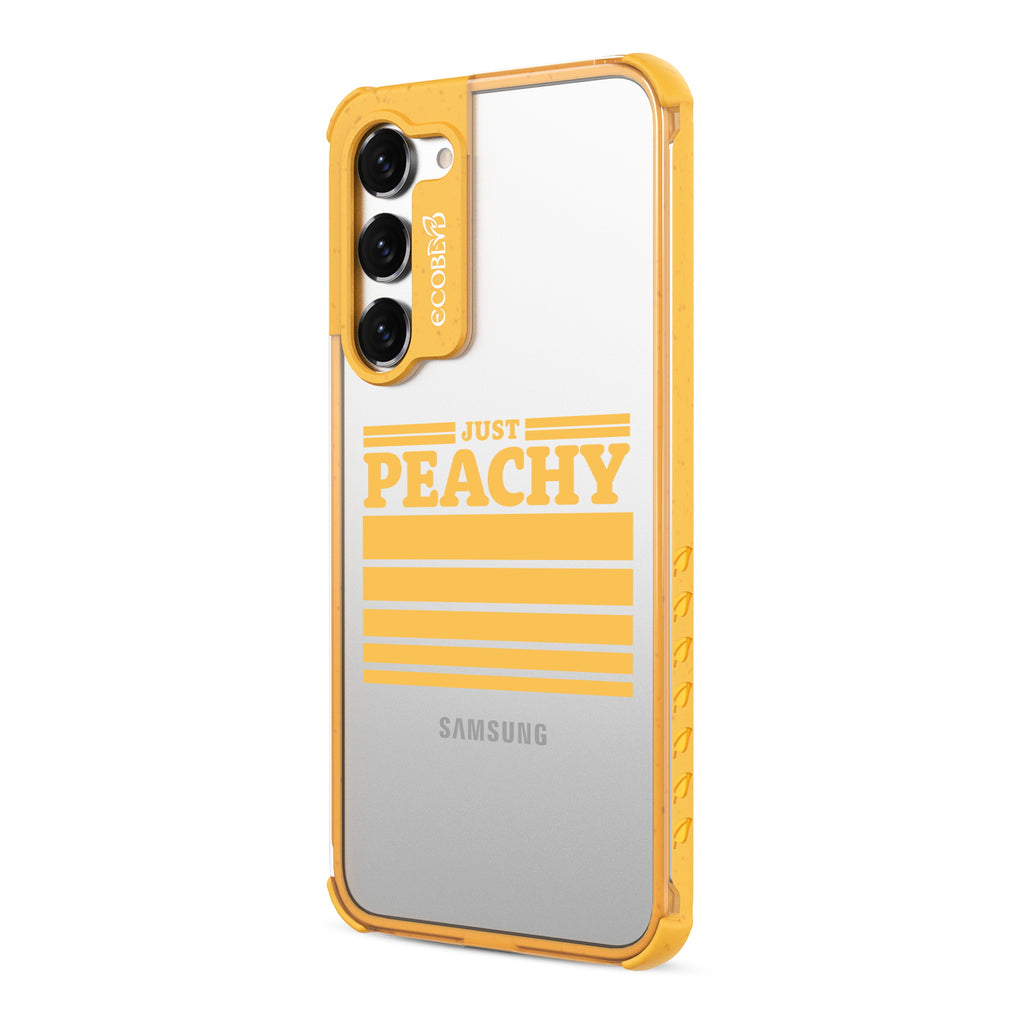 Just Peachy - Right-side View Of Yellow & Clear Eco-Friendly Galaxy S23 Case