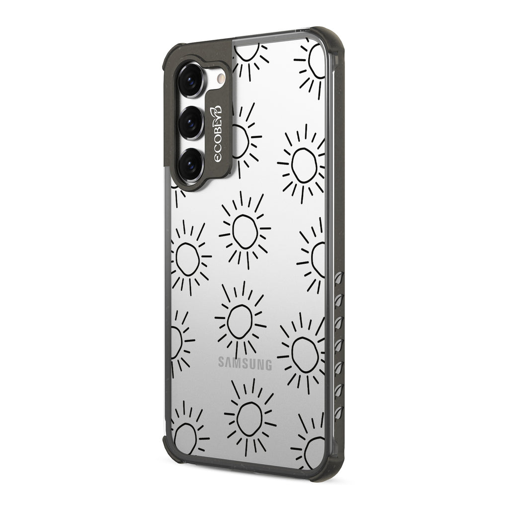 Sun - Right-side View Of Black & Clear Eco-Friendly Galaxy S23 Case