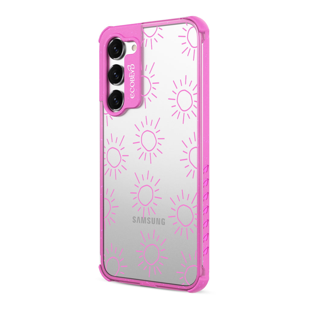 Sun - Right-side View Of Pink & Clear Eco-Friendly Galaxy S23 Case