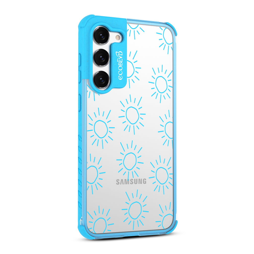 Sun  - Left-side View Of Blue & Clear Eco-Friendly Galaxy S23 Case