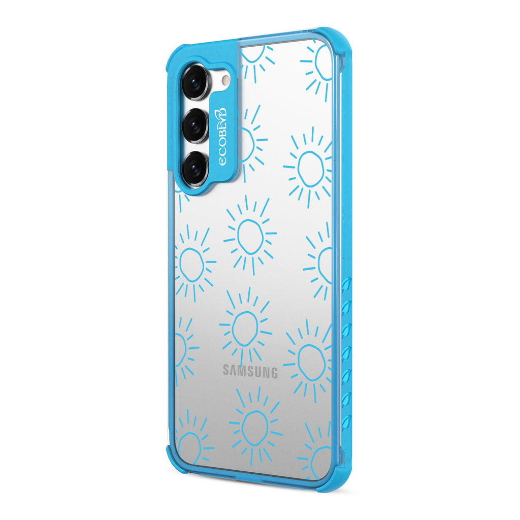Sun - Right-side View Of Blue & Clear Eco-Friendly Galaxy S23 Case