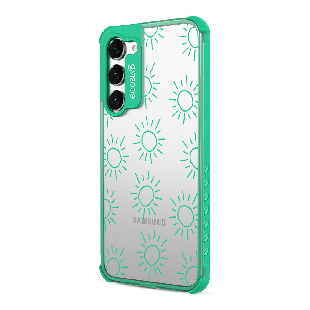 Sun - Right-side View Of Green & Clear Eco-Friendly Galaxy S23 Case