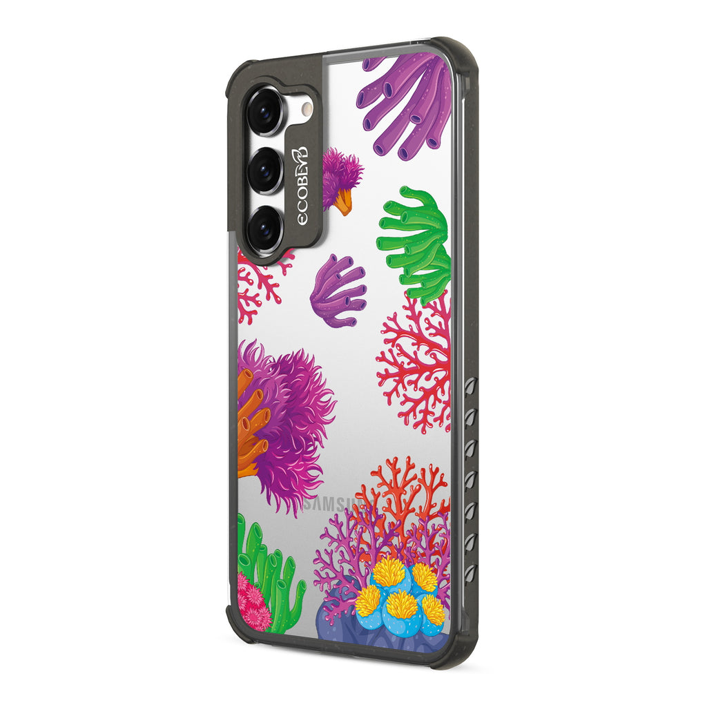 Coral Reef - Right-side View Of Black & Clear Eco-Friendly Galaxy S23 Case