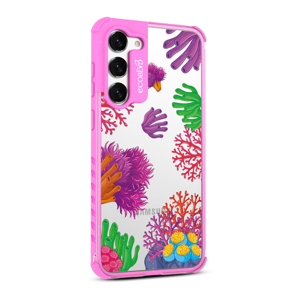 Coral Reef - Left-side View Of Pink & Clear Eco-Friendly Galaxy S23 Case