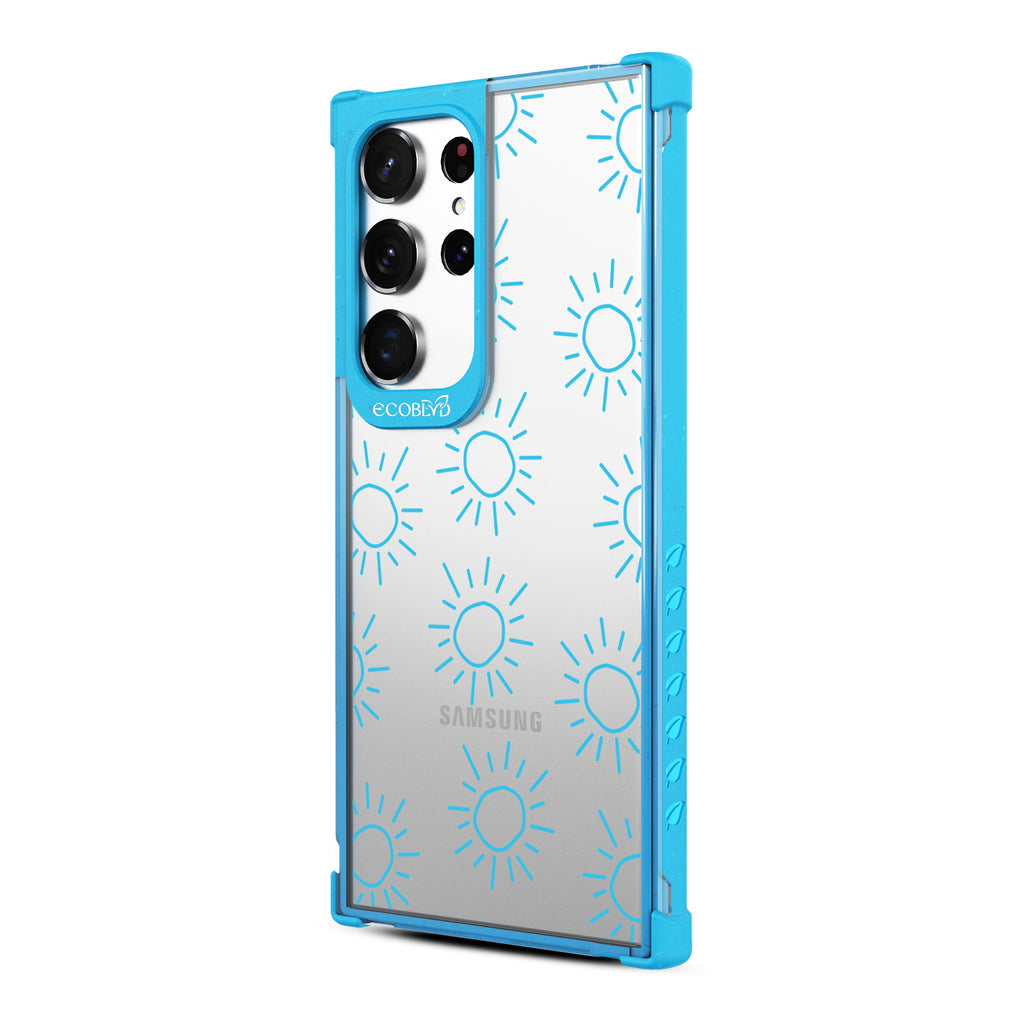 Sun - Right-side View Of Blue & Clear Eco-Friendly Galaxy S23 Ultra Case