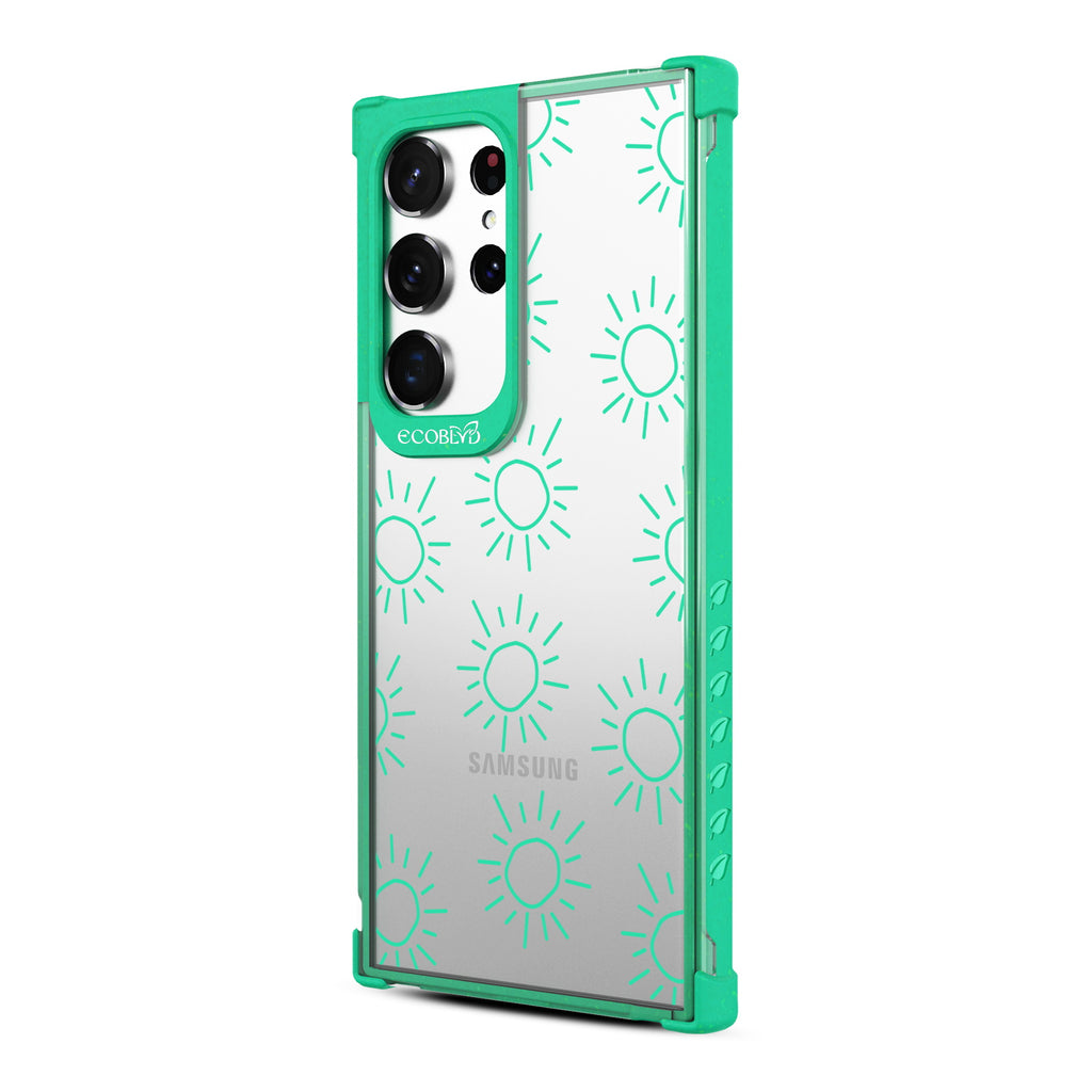 Sun - Right-side View Of Green & Clear Eco-Friendly Galaxy S23 Ultra Case