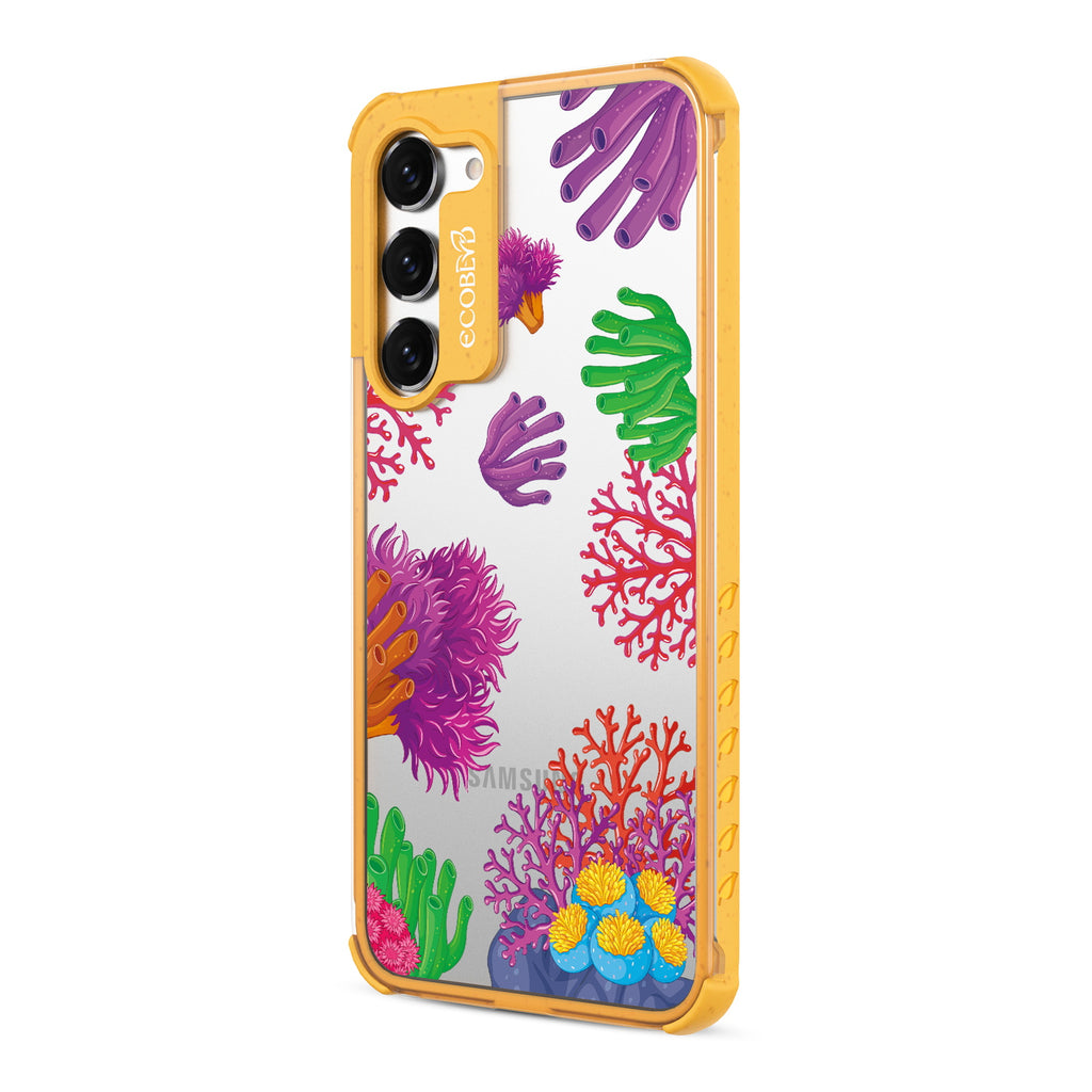 Coral Reef - Right-side View Of Yellow & Clear Eco-Friendly Galaxy S23 Case