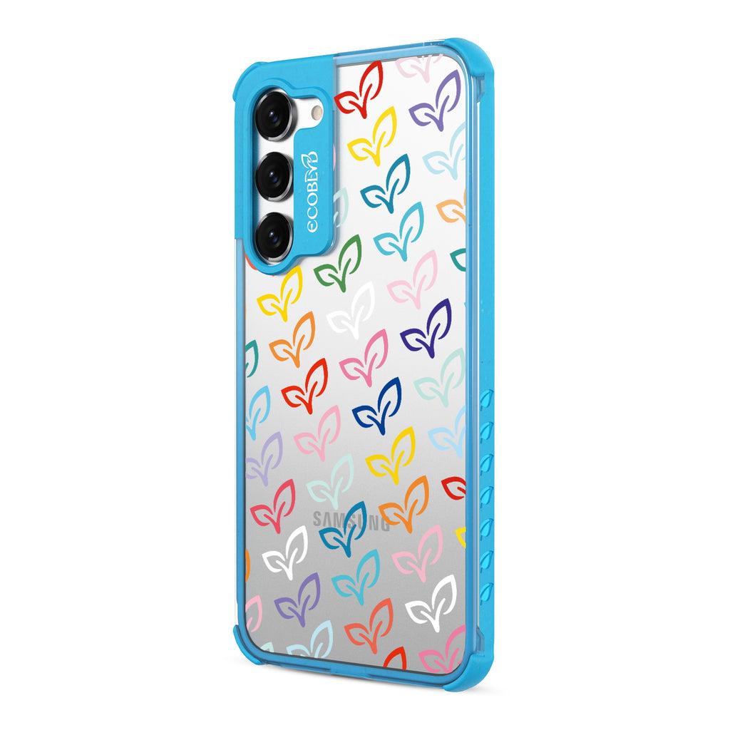 V-Leaf Monogram - Right-side View Of Blue & Clear Eco-Friendly Galaxy S23 Case