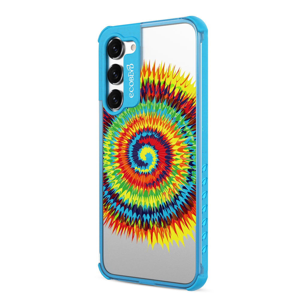 Tie Dye - Right-side View Of Blue & Clear Eco-Friendly Galaxy S23 Plus Case
