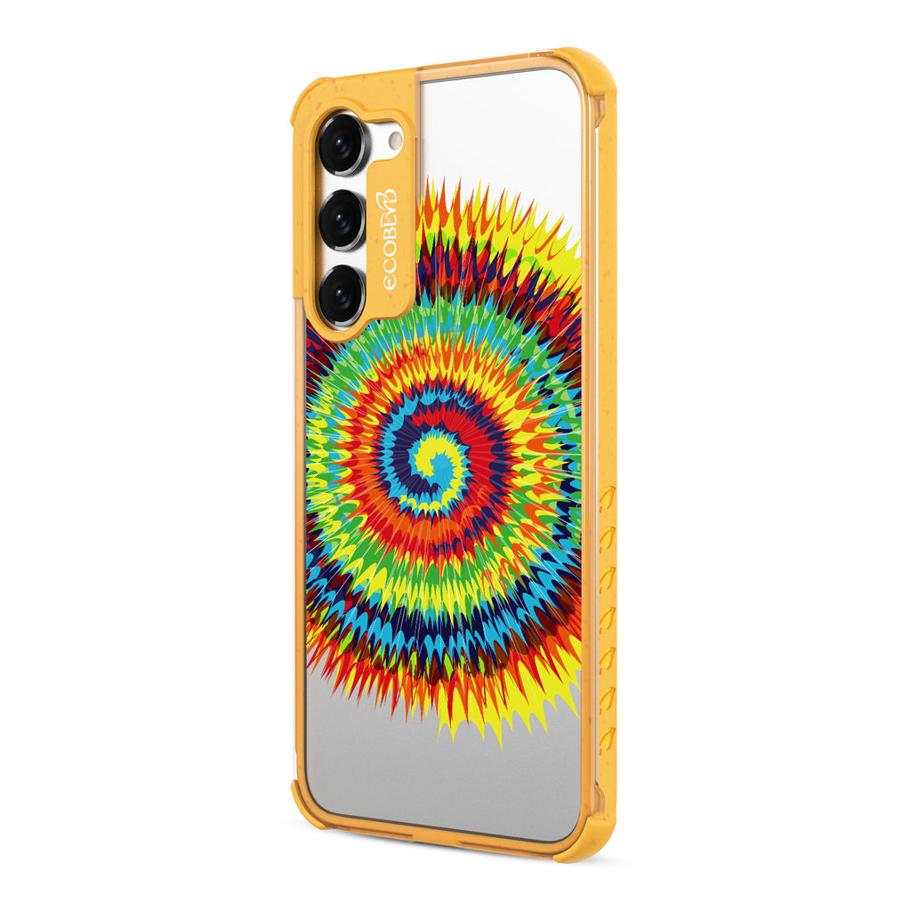 Tie Dye - Right-side View Of Yellow & Clear Eco-Friendly Galaxy S23 Plus Case