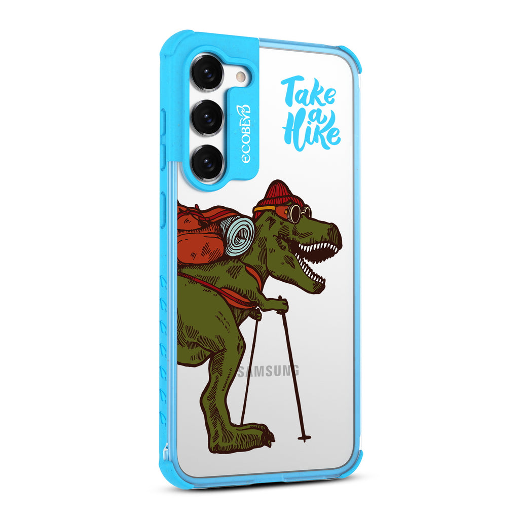 Take A Hike - Left-side View Of Blue & Clear Eco-Friendly Galaxy S23 Case