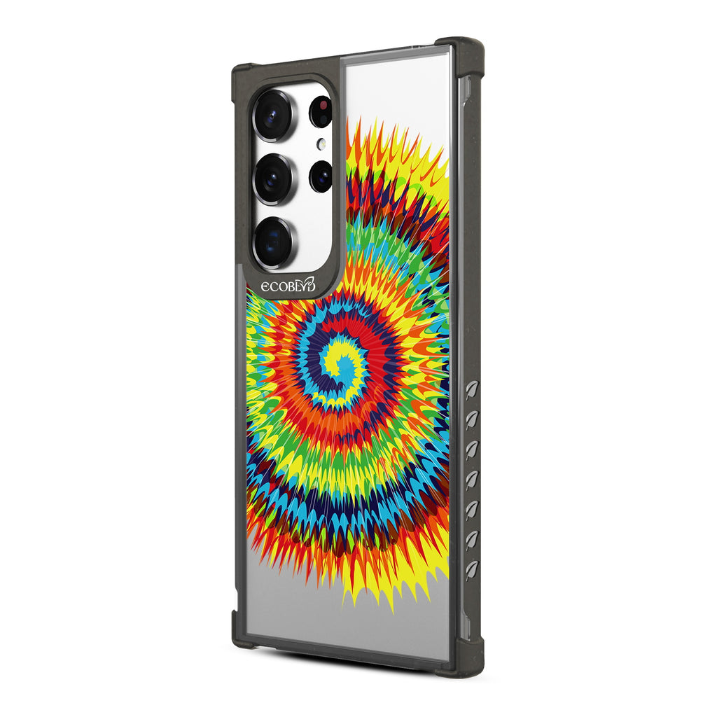Tie Dye - Right-side View Of Black & Clear Eco-Friendly Galaxy S23 Ultra Case