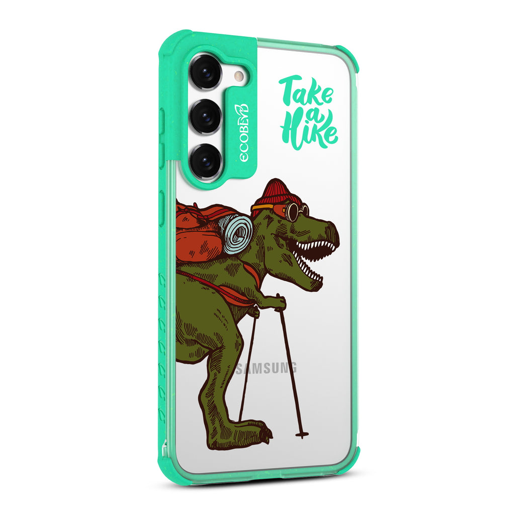 Take A Hike - Left-side View Of Green & Clear Eco-Friendly Galaxy S23 Case