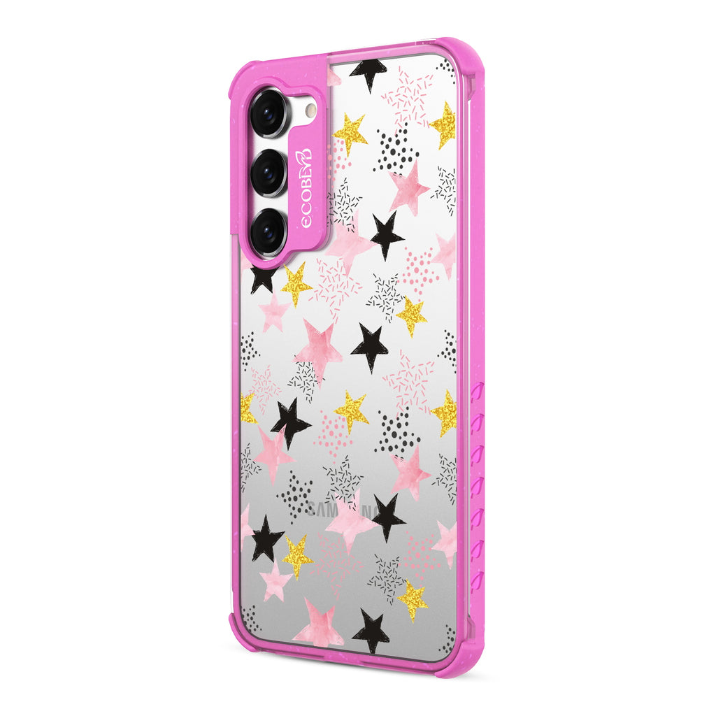 Champagne Supernova - Right-side View Of Pink & Clear Eco-Friendly Galaxy S23 Case