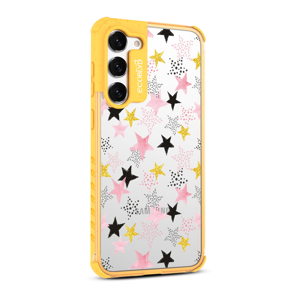 Champagne Supernova - Left-side View Of Yellow & Clear Eco-Friendly Galaxy S23 Plus Case