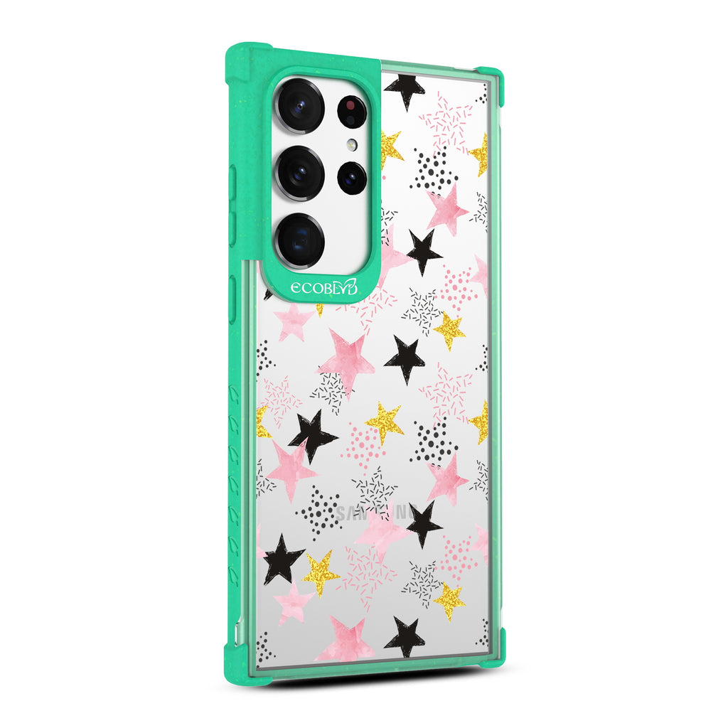 Champagne Supernova - Left-side View Of Green & Clear Eco-Friendly Galaxy S23 Ultra Case