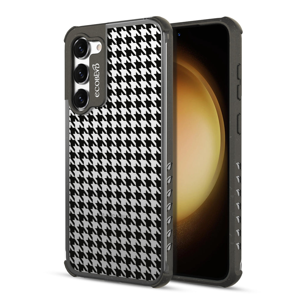 Honeycomb - Back View Of Black & Clear Eco-Friendly Galaxy S23 Plus Case & A Front View Of The Screen