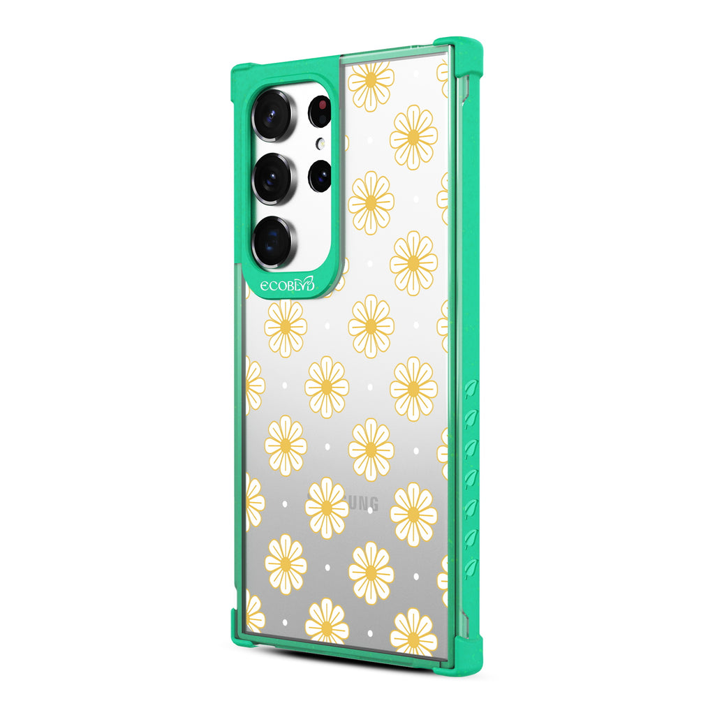 Daisy - Right-side View Of Green & Clear Eco-Friendly Galaxy S23 Ultra Case