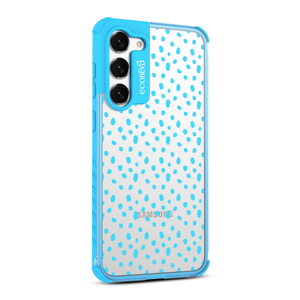 On The Dot - Left-side View Of Blue & Clear Eco-Friendly Galaxy S23 Case
