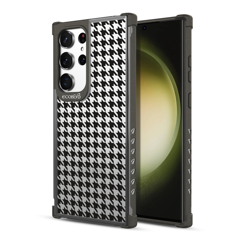 Honeycomb - Back View Of Black & Clear Eco-Friendly Galaxy S23 Ultra Case & A Front View Of The Screen