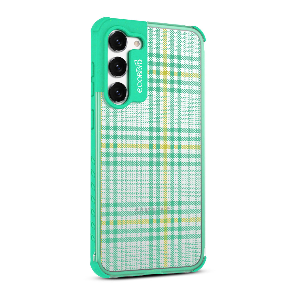 As If - Left-side View Of Green & Clear Eco-Friendly Galaxy S23 Case