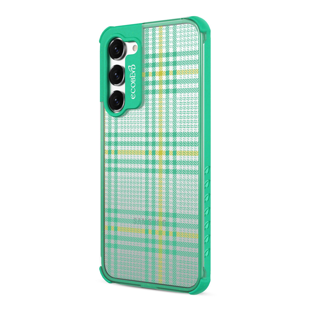 As If - Right-side View Of Green & Clear Eco-Friendly Galaxy S23 Case